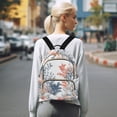 thumbnail image 7 of FORMRS Mini Backpack Purse for Women Travel Daypack Casual Shoulder Bag, White Sea Plants, 7 of 7