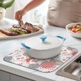thumbnail image 2 of Pioneer Flower Floral Print Pattern Kitchen Dish Drying Mat 1 Pack, Ultra Absorbent Microfiber Drainer Mat, 16"x18", 2 of 6