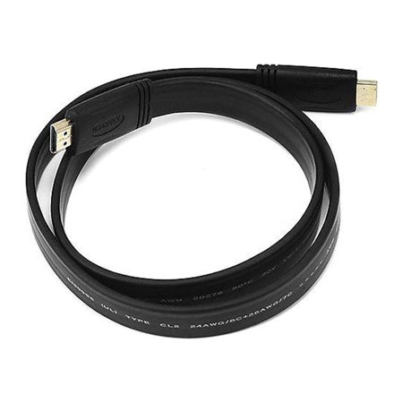 UPC: 0844660041573 | Monoprice Flat HDMI Cable Std Spd Black 3ft 24AWG 4157