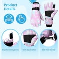 thumbnail image 3 of Women's Touchscreen Winter Ski Gloves, Warm Water-Proof Gloves, Bike Riding Skiing Hiking Motorcycle Outdoor Activity Gloves for Women Girls(Pink), 3 of 6