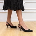 thumbnail image 3 of Zapatos de tacón aguja bajos para mujer con puntera puntiaguda, 3 of 7