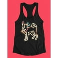 thumbnail image 3 of Christmas Dog Neon Design Tank Women -Image by Shutterstock, Female XX-Large, 3 of 4