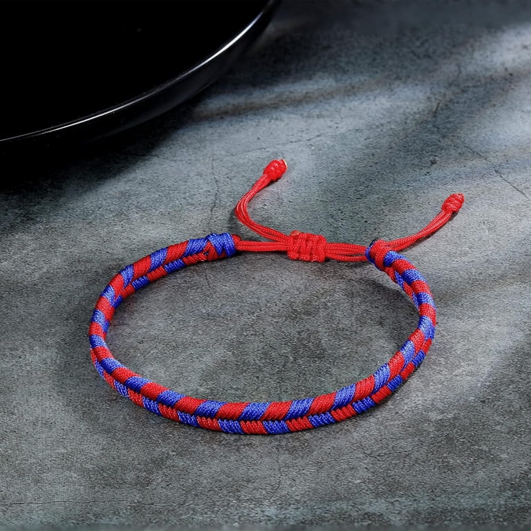 Adjustable Dog Paw Print String Bracelet – Handmade Braided Cord Friendship Bracelet With Pendant