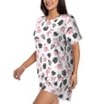 thumbnail image 2 of Bixox Women's Cute Dinosaur Printed Pajama Set 2 Piece Lounge Set Top and Shorts Soft Pajamas, Shorts with Pockets, 2 of 7