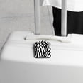 thumbnail image 5 of Square 2Pack PU Leather Zebra Skin Print Cruise Luggage Tag with Privacy Cover and Stainless Steel Ring - Suitable for Travel Handbags Backpacks Luggage Tags, 5 of 6