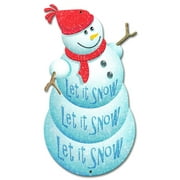 Let It Snow Snowman Vintage Sign “Made in the USA with heavy gauge steel"
