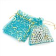 thumbnail image 3 of 50PCS Star Moon Pattern Candy Drawstring Gauze Bags Gift Favor Storage Candy Pouches for Packaging Wedding (Blue), 3 of 7