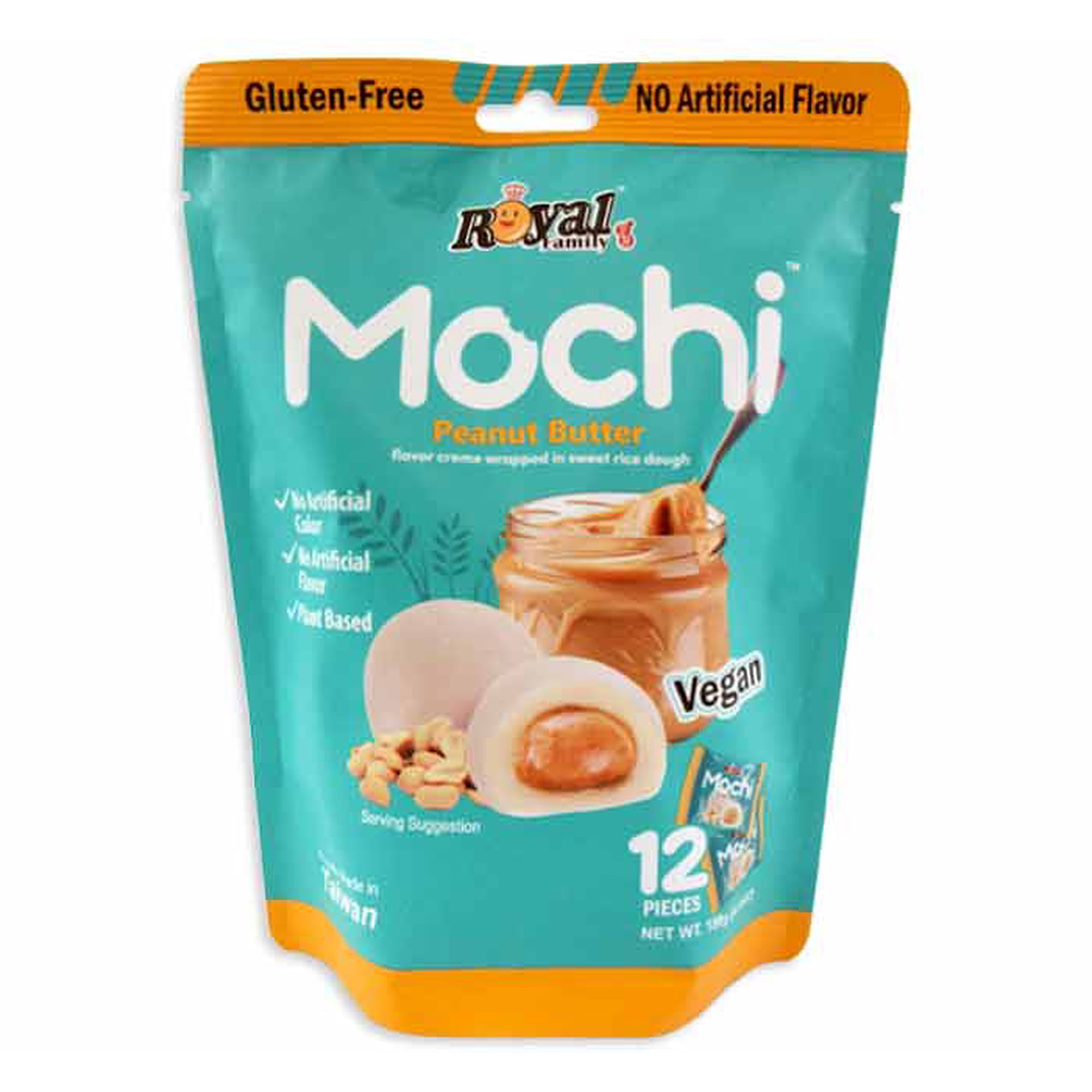 Royal Family Mochi Peanut Butter Peg Bag Gluten-Free - Vegan No Artificial Flavor