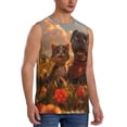 thumbnail image 2 of Pofeuu Cat Dog Friendship Print Men's Muscle T-Shirt, Sleeveless, Muscle Tank, Classic Muscle Tee Top For Men Casual Sleeveless Muscle T-Shirt Trendy Clothes-Small, 2 of 7