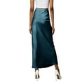 thumbnail image 4 of Tnhcen Women's Casual Maxi Skirt 3XL Satin Skirt High Waist Beige Solid Slip Skirt Flowy Design Comfort Fit Plus Size Stretchy Fabric Elegant Women's Skirt for Work Casual Outfits, 4 of 7