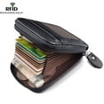 thumbnail image 3 of 1pc Mens Leather Wallet Credit/ID Card Holder Pocket Purse Box Money Clip RFID Blocking Zipper, 3 of 5