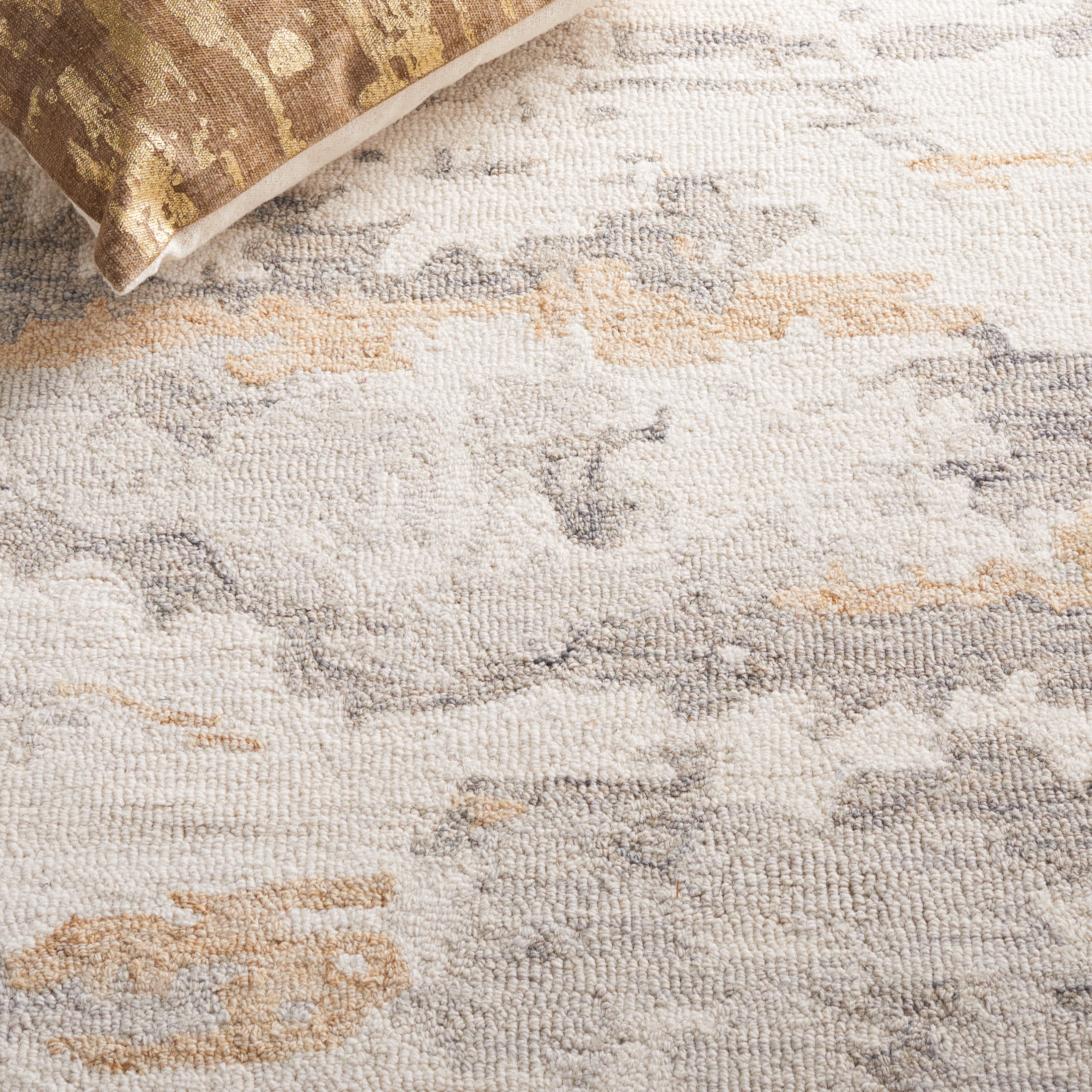 SAFAVIEH Abstract Seachlann Abstract Wool Area Rug, Ivory/Gray, 8' x 10'