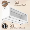 thumbnail image 6 of Collapsible Stackable 150Gal Extra Large Storage Bins with Lids, 3-Pack Folding Plastic Storage Cabinet for Home & Closet, White, 6 of 7