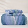 thumbnail image 5 of jejeloiu Blue Modern Geometric Lines Bed Spread Queen Kids,Flowing Wave Stripes Queen Coverlet Set For Girls,3 Pieces, 5 of 7