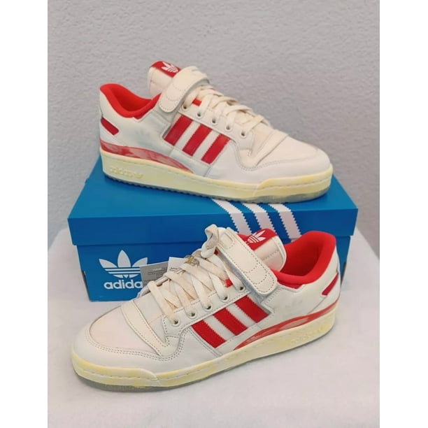 New Men’s Adi-das Forum 84 Low AEC Shoes-Cloud White/Red (HR0557) Size 10