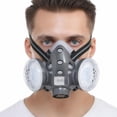 thumbnail image 3 of Masque Respiratoire Réutilisable Intégré avec Lunettes Antibuée, Masque Facial Antipoussière pour Peinture à la Vaporisation, Menuiserie, Meulage, Protection Respiratoire de Qualité Industrielle avec Filtres Remplaçables et Sécurité des Yeux, 3 of 8