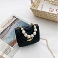 thumbnail image 5 of Bolso de mano para niña, de piel sintética, portátil, elegante, de moda, para la vida diaria, color negro, 5 of 5