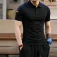 thumbnail image 2 of JTSRKL Mens Color Block Golf Shirts Short Sleeve 3 Button Collared Business Tees Casual Patchwork Lapel Summer Trendy Business Tops, 2 of 6