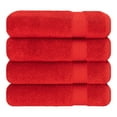 thumbnail image 3 of Cotton Paradise 100% Cotton 4 Piece Turkish Bath Towel Set, Soft Plush Towels Clearance Bathroom Set, Red, 3 of 7