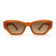 thumbnail image 1 of Mod Womens Square Dimensional Beveled Cat Eye Plastic Sunglasses Brown, 1 of 4