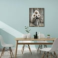 thumbnail image 6 of Framed Rustic Farmhouse White Sunflower Wall Art Decor for picture print Floral Vintage Wood Grain Canvas Artwork for Living Room Bedroom Bathroom Office Hotel Modern Home ready to hang 12x16inch, 6 of 6