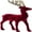 Red-A, variant on 1pc Christmas Retro Reindeer Figurine Red Flocking Standing Deer Decorations, Indoor Decorative Ornaments for Kitchen Mantle Shelf Office Home Décor