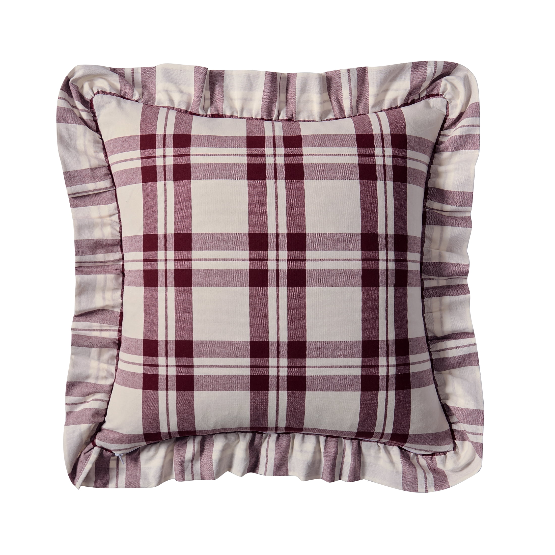 My Texas House 18" x 18" Jane Red Plaid Decorative Pillow Cover