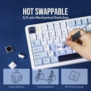 AULA F99 PRO Wireless Mechanical Gaming Keyboard, 95% Layout, Hot Swappable Creamy Switches, Tri-Mode BT5.0/2.4GHz/Type-C, RGB Backlit with Multifunctional Knob, 8000mAh Battery - Black Gradient