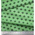 thumbnail image 2 of Soimoi Green Japan Crepe Satin Fabric Plus Sign Geometric Print Sewing Fabric Yard 42 Inch Wide, 2 of 3