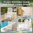 thumbnail image 6 of Easthome Oversized Outdoor Rocking Chair, 2 Pack, Horizontal Design, HDPE All-Weather High Back Porch Rocker, 380 lbs Weight Capacity, White, 6 of 7