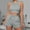 Gray, variant on TMOYZQ Casual Workout Sets Two Piece Outfits for Women Ribbed Crop Tank Top High Waist Yoga Shorts Active Wear