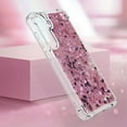 thumbnail image 6 of Case for Samsung Galaxy S24 FE Case Glitter Cute Bling Love Liquid Quicksand Clear Soft TPU Girls Women Stylish Bumper Shockproof Protective Cover for Samsung Galaxy S24 FE Rose Gold YB, 6 of 14