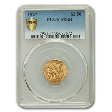 1927 250 Indian Gold Quarter Eagle Ms 64 Pcgs