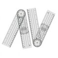 thumbnail image 1 of 4 Pieces Goniometer Physiotherapy 360 Degree Rotation Protractor Physiotherapy PVC for Physiotherapy, Sports Therapy, 1 of 8