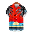 thumbnail image 4 of LIBRCLO Hawaiian Shirt for Men Short Sleeve Button Down Shirts with Pocket Casual Fashion Summer Vacation Beach Party Shirts Red 4XL, 4 of 6