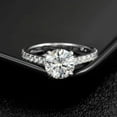 thumbnail image 2 of Forever Jewels 3Ct Round Moissanite Womens Engagement Ring 14K White Gold Plated, 2 of 5
