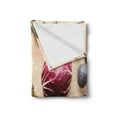 thumbnail image 2 of Natural Color Soft Flannel Fleece Throw Blanket, Healthy Food Above Vista Photo of Fresh Vegetables and Figs, Cozy Plush for Indoor and Outdoor Use, 60" x 80", Champagne and Multicolor, by Ambesonne, 2 of 5