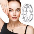 thumbnail image 4 of BNNG Double Layer Star Pearl Ring For Women Summer Fashion Personalized Ring Opening Adjustable Index Finger Ring Open Knuckle Rings for Women Adjustable Thumb Finger Rings, 4 of 7