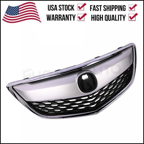 Front Bumper Upper Grille Chrome Black for 2014-2016 Acura MDX 75101TZ5A03