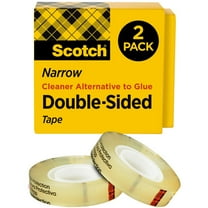Scotch 665 Double-Sided Tape, 1/2" x 900", 1" Core, Clear, 2/Pack -MMM6652PK