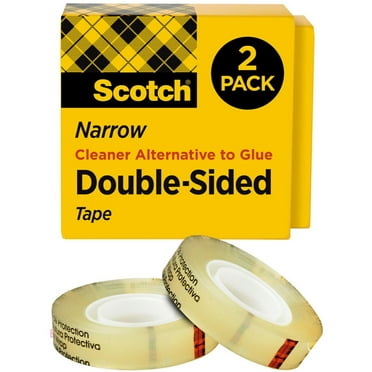 Scotch 665 Double-Sided Tape, 1/2" x 900", 1" Core, Clear, 2/Pack -MMM6652PK