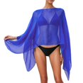 thumbnail image 2 of Fashion Solid Color Cover Up for Women Summer Loose Fit Flowy Sun Pullover Scarf Style Swimwear Swimwear Cover Up(Blue.), 2 of 5