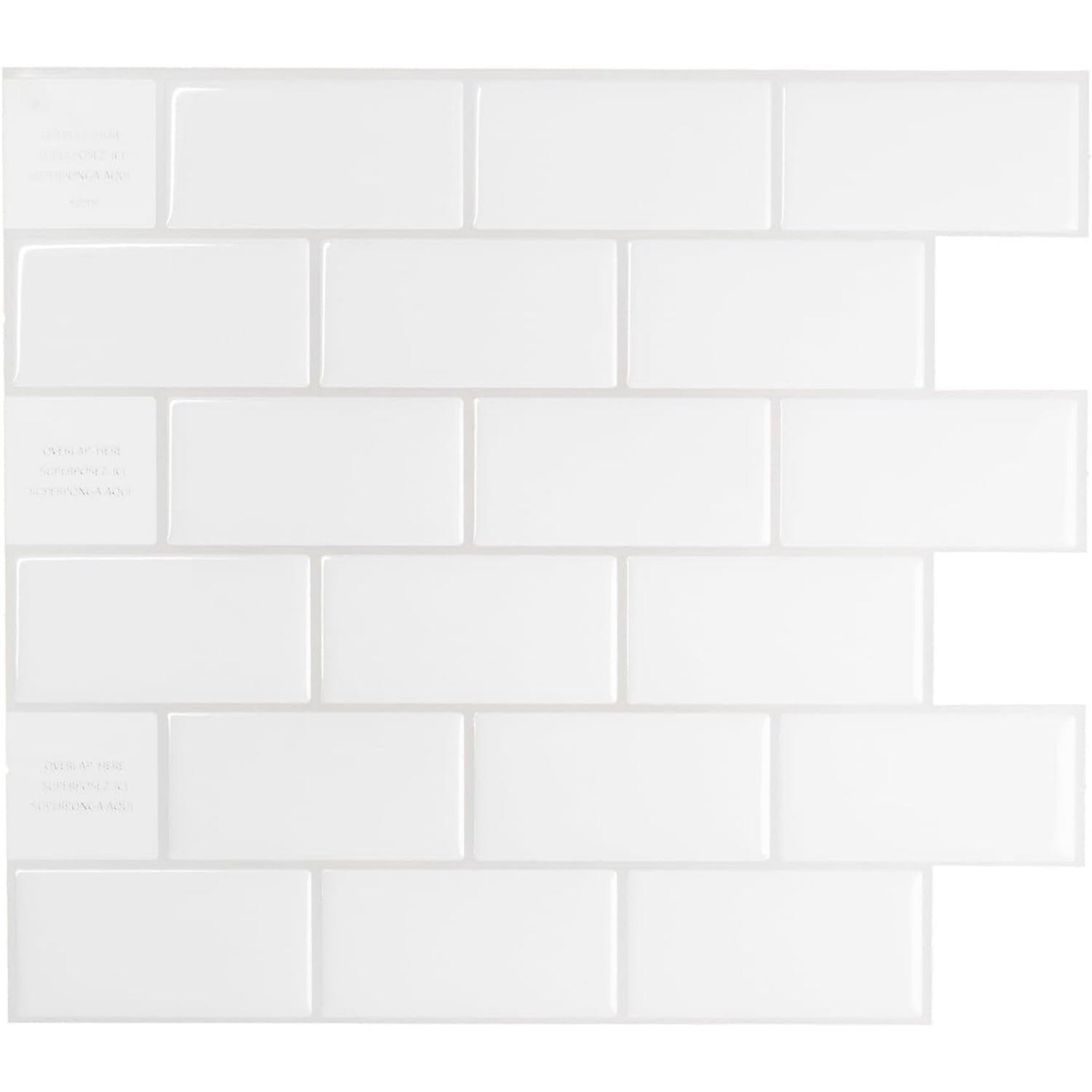 Peel and Stick Backsplash - 10 Sheets of 10.95" x 9.70" - 3D Adhesive Peel and Stick Tile Backsplash for Kitchen, Bathroom, Wall Tile