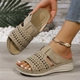 thumbnail image 5 of Viluyesy Women's Wedge Sandals, Slip-On Open Toe Soft Sole Summer Casual Breathable Comfortable Shoes Khaki, 5 of 7