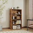 thumbnail image 2 of EDX 4 Tier Bookcase Storage, 42 Inch Large Tall Floor Standing Open Bookshelf for Home Office, Living Room, and Bedroom, Rustic Brown, 2 of 6