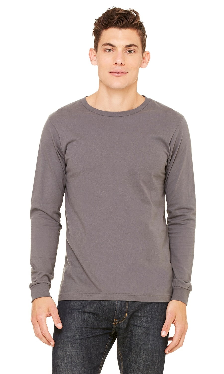The Bella + Canvas Unisex Jersey Long Sleeve T-Shirt - ASPHALT - 2XL ...