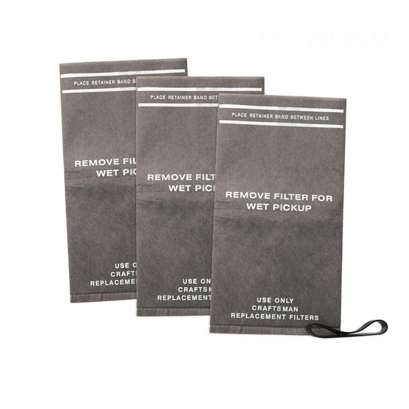 Bolsas de filtro de repuesto CRAFTSMAN CMXZVBE38737 genuinas de General Debris para aspiradora Wet D