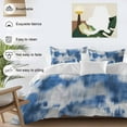 thumbnail image 5 of Gradient Blue Twin Size Comforter Set, Modern Abstract Blue Grey Ombre Mottled Stripes Bedding for All Seasons, 4 Pcs Bed Set, 1 Quiltcover (68"x86") ,1Sheet(67"x116"), 2Pillowcases (30"x20"), 5 of 9