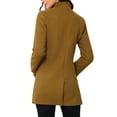 thumbnail image 3 of Abrigo de mujer INSPIRE CHIC de longitud media, con cuello alto, de un solo botón, abrigo de invierno, color marrón, talla S, 3 of 6