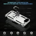 thumbnail image 3 of Decase Compatible with iPhone 16E 2025 Case+1-Pack Tempered Screen Protector, Military Grade Drop Protection Cover with 360° Rotating Kickstand, Heavy Duty Shockproof Rugged Phone Case,Silver, 3 of 7